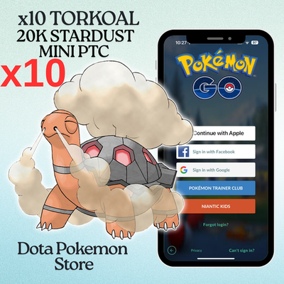 Pokemon 10x Non Shiny Regional Torkoal Go 20k Stardust Mini PTC