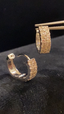 Convexes Disque Rond Boucles D'Oreilles 9ct or Jaune Britannique