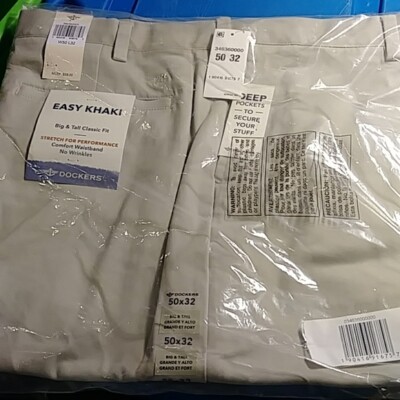Ａー1 Dockers EASY KHAKI Classic-Fit Flat-Front Pants CLOUD Size B & T