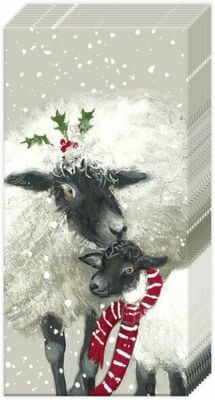BETH AND TILLI Weihnachten Schaf Taschen Neuheit Taschentücher 21 cm sq 4-lagig - 2 Packungen