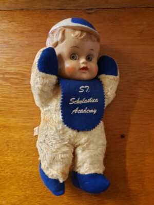 1940 s Rubber Face EFCEE Co. Doll Plush St. Scholastica Academy Covington LA