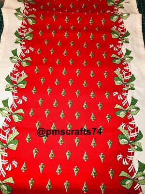 MODA 100% cotton toweling fabric Candy Canes 920-171 - 16 in wide x 36 in Prehem