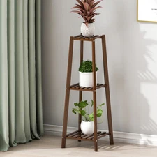 Multi Tier Bamboo Tall Plant Stand Pot Holder Corner Table Flower Display Shelf 