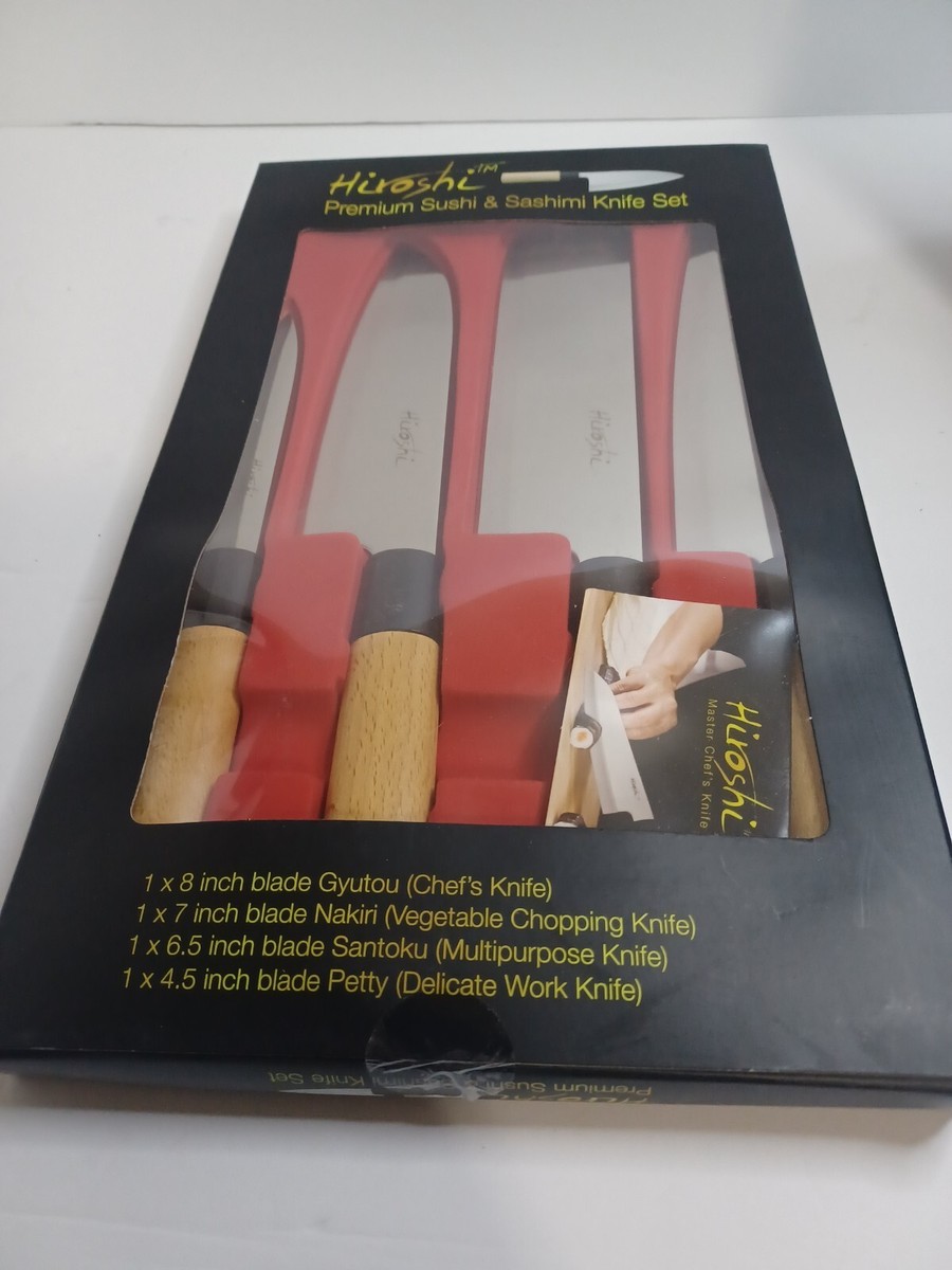 3点セットHiroshi Hiroshi Premium Knife Set 4 Piece Sushi & Sashimi Chef Knives NEW