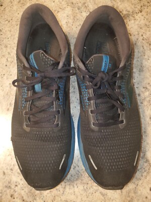 Brooks Ghost 14 Mens Black/Blue Running Shoes Men's Size 15 D