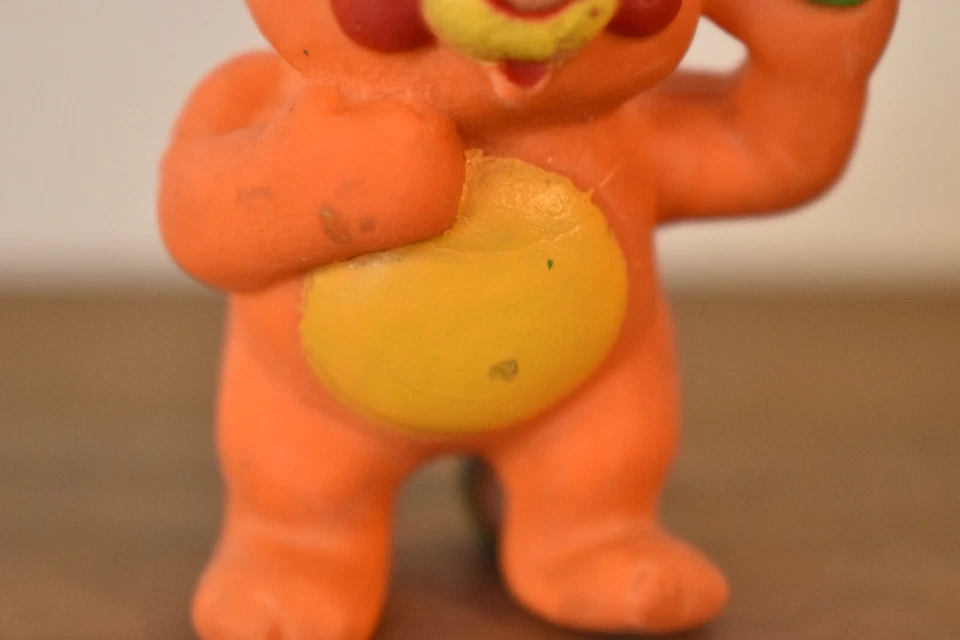 Figura de goma rompecabezas naranja Mattel TCFC Popples 1986 con pelo verde Foto 3 de 4