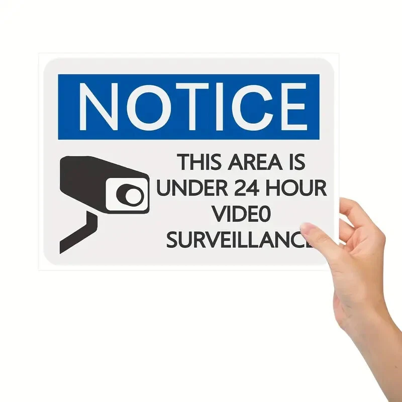 4pcs Vinyl Stickers, 5 x7 inch Notice of Video Surveillance Sticker Label Decal - Image 2 of 4
