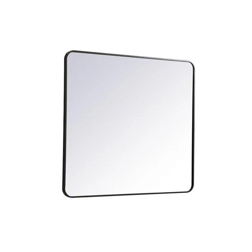 Elegant Decor Evermore 36x40" Soft Corner Metal Rectangular Mirror in Black - Picture 5 of 8
