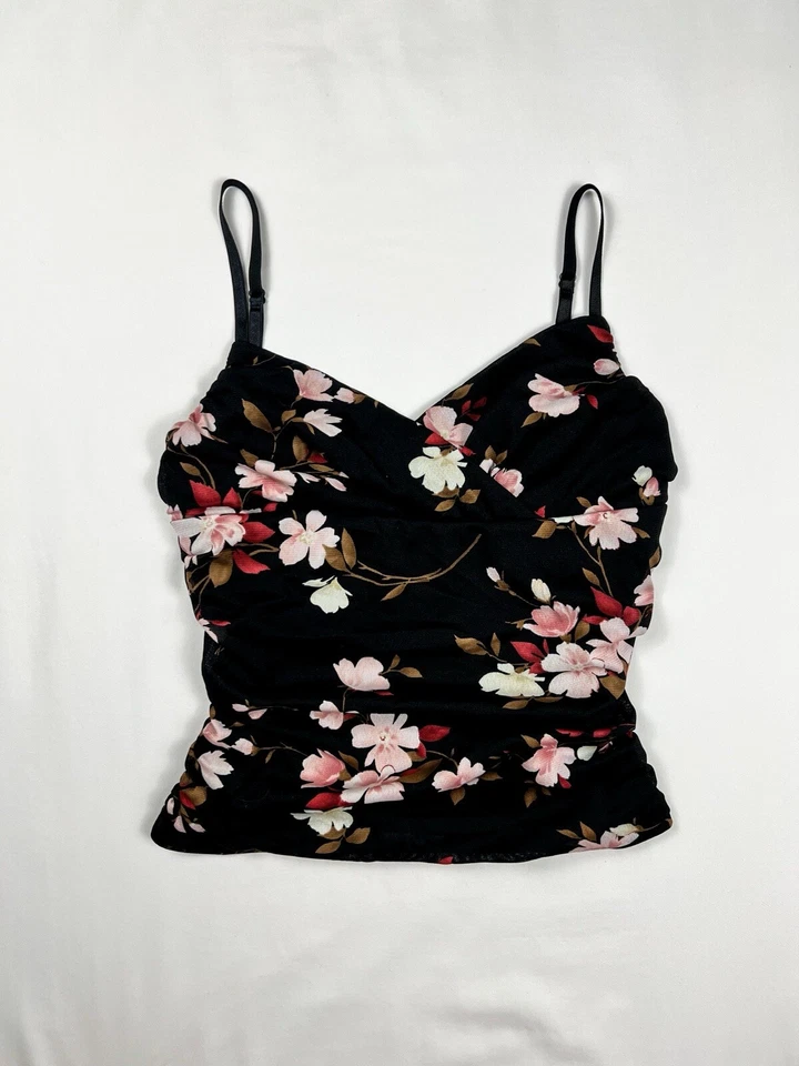 Regata cropped floral vintage dos anos 90 - Imagem 4 de 4