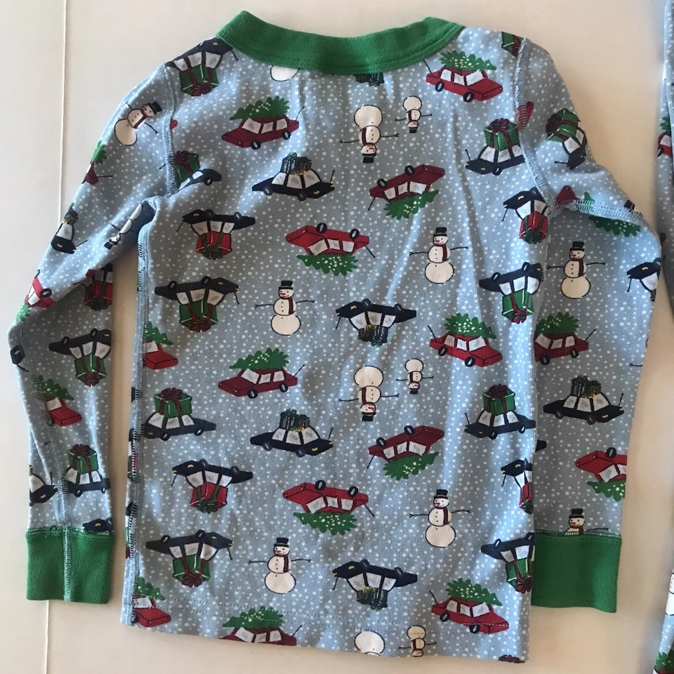 Hanna Andersson Niños Navidad Pijama Muñecos de Nieve Coches Árboles Regalos Talla 100 4 Foto 4 de 4