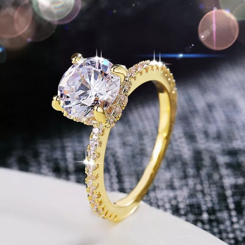 18K Yellow Gold GF Made With SWAROVSKI Crystal 2.0ct Crown