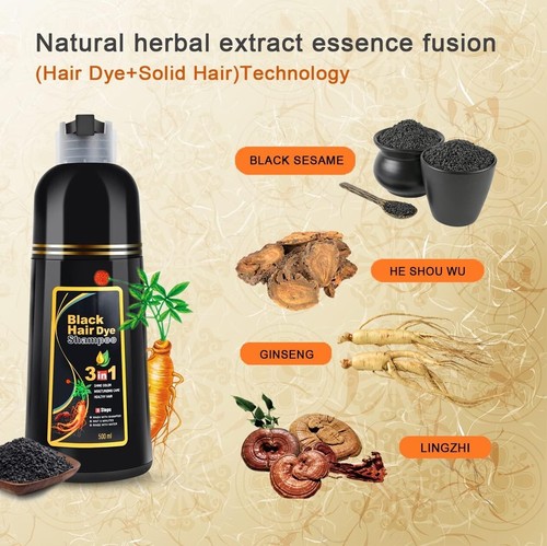 Hair Dye Shampoo 3 in 1 Hair Shampoo Instant Hair Dye Herbal Ingredients Gift US - Bild 4 von 10