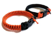 Paracord Bracelet Neon Orange/Black - Black/Neon Orange, 3/8" Buckle (Handmade)