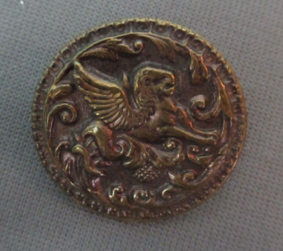 Brass Shank Button - Mythical Figure with Wings - 1 1/4