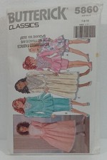 BUTTERICK GIRL'S DRESS, SZ 7-8-10, UNCUT VINTAGE Pattern 5860,