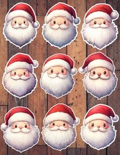 Cute Santa Head Vinyl Die Cut Stickers Set Scrapbooking Laptop Waterbottle