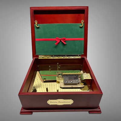 Vintage Mr. Christmas Holiday Symphonium Music Box Player 16 Discs