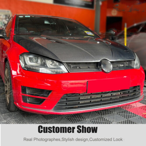 For VW Golf 7 MK7 VII GTI R 14-17 Dry Carbon Front Bumper Grille Hood Grill Trim - Picture 5 of 13