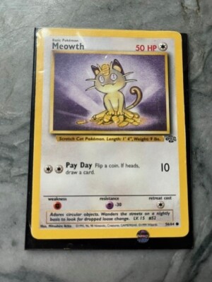 1999 meowth pokemon card value Jungle 1st Edition #56 CGC 8.5 PSA Grade PROMO HOLO Meowth # 10
