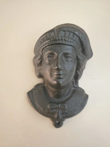 Victorian Antique Cast Iron Woman Beret Toothpick or Match Holder Early 1900's !