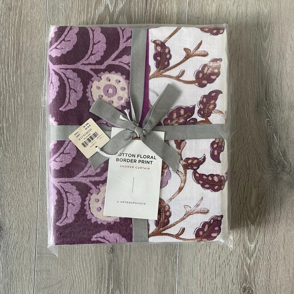 NUEVO CON ETIQUETAS Anthropologie Cortina de Ducha Zhana Rosa Cálido NUEVO Foto 4 de 4