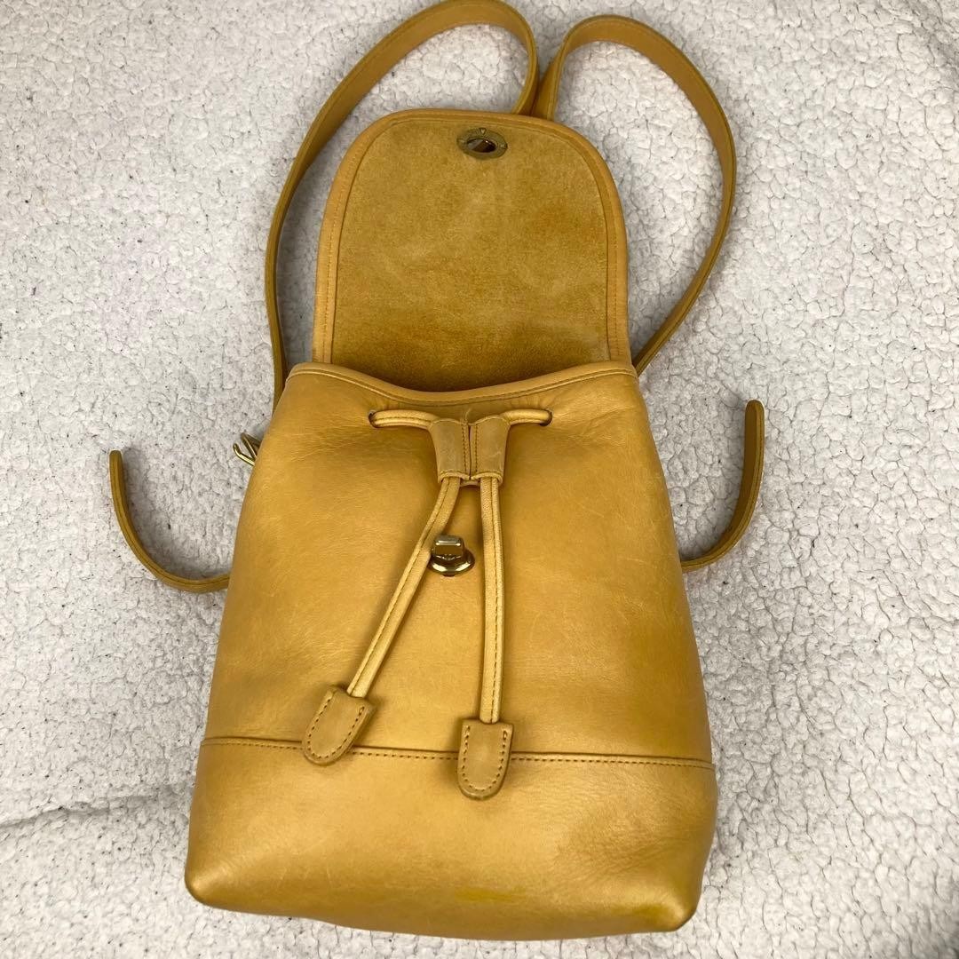 Rare Vintage COACH Old Coach 9960 Mustard Yellow Leather Backpack