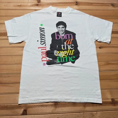 Paul Simon Born At The Right Time Tour Concert 1990s vintage concert t-shirt, vintage, size L, single stitch, B+ condition