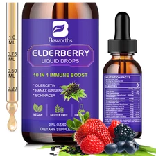 60ML Black Elderberry with with Quercetin, Panax Ginseng Extract Liquid Drop