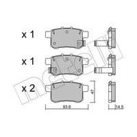 Metelli BremsbeläGe Bremsbelegsatz Hinten FüR Honda Accord Viii