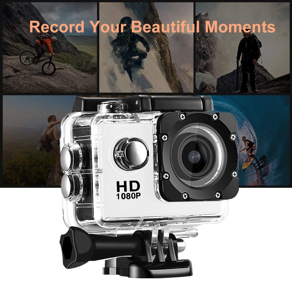 Full HD 1080P Action/Sport/Wasserdicht Kamera Rekorder DVR VGA Helmet Remote Kit - Bild 2 von 4