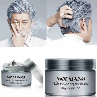 Crema Cera De cabello Gris Plata Temporal Pelo Color Natural Para Mujer Hombre.