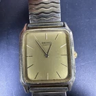 Seiko Quartz Rectangular Gold Tone Dress Watch Speidel Band Not Running