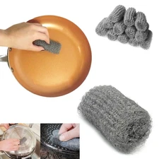 Steel Wool 12 Pads Super Fine Final Finish Polish Kitchen Grill Wire Pan Cleaner