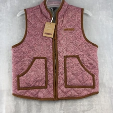 Simply Southern Vest Womens Small Herringbone Sherpa Lined Quilted Zip Outdoor