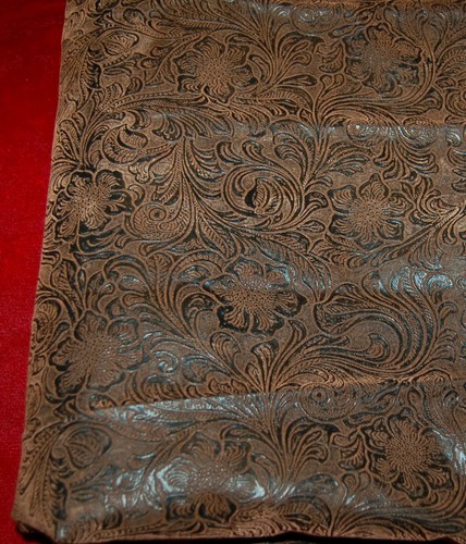 Vintage Embossed Faux Leather Southwestern Floral Pattern 250 x 54 10,4 Yard - Afbeelding 1 van 6