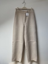 Zara Cream/Beige Wool Thick Warm Winter Wide Leg Trousers_Chic for Outdoor Walks
