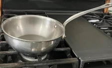 Mauviel M'Cook Stainless Steel Curved Splayed Saute Pan, 11 Inch