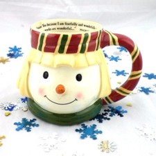 DaySprings Wonderfully Made Snowman Face Ceramic Mug Psalm Verse New in Gift Box