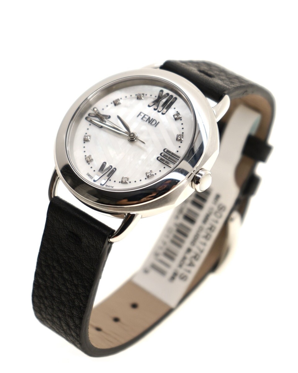 Fendi Selleria Watch Mother Of Pearl Set With Diamonds