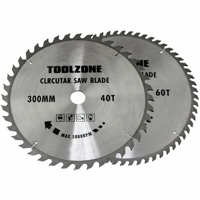2 PC 300mm X 30mm Bore TCT Circular Saw Blades 40 and 60 Teeth Hardwood