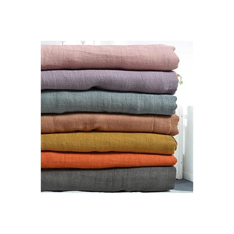 Manta de muselina orgánica naranja/melocotón Foto 4 de 4