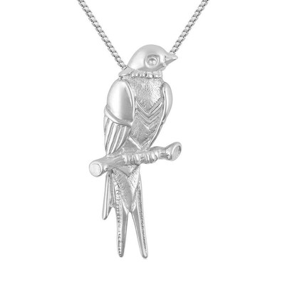 Sterling Silber Spatz Vogel Anhänger, Made in USA, italienische Box Kette