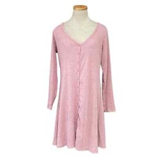 GAP Sweater Dress Women's L Large Pink Knit Long Sleeve A-Line Midi