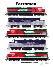 Póster de locomotoras Ferromex 11"x17" firmado por Andy Fletcher