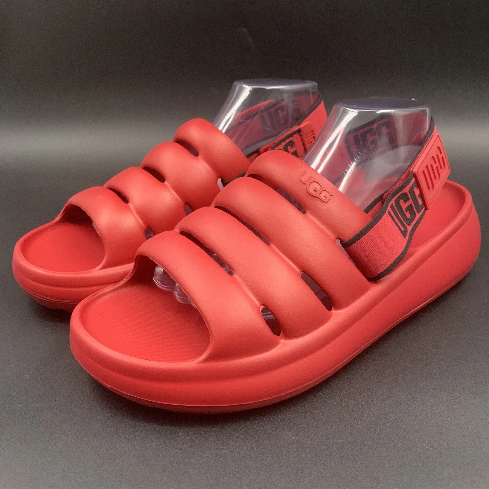 SANDALO SLINGBACK IMPERMEABILE UGG SPORT YEAH SLIDE UOMO US 9 SAMBA ROSSO