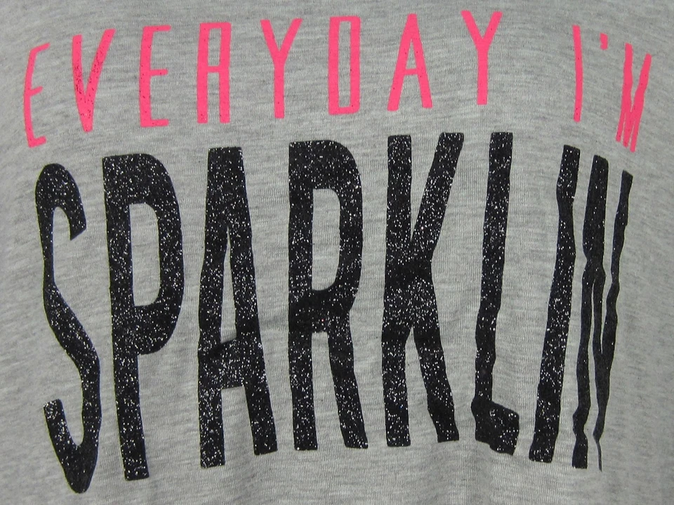 Nuevo Material Niña Juniors' Everyday I'm Sparklin Camiseta Manga Larga Gris Talla XL Foto 3 de 3