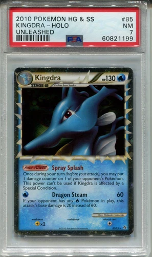 Pokemon Heartgold & Soulsilver Unleashed #85 Kingdra Holo PSA 7