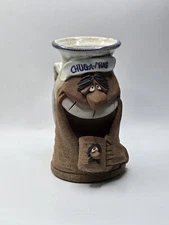 Whimsical Stoneware Pottery 3D Chug-A-Mug Ugly Face Mug • Mug Holding Mug • 7"H