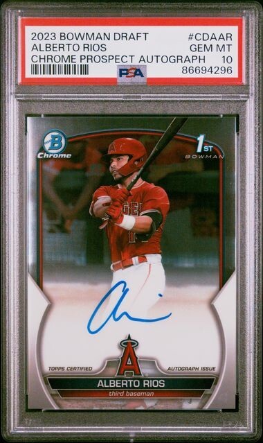 Alberto Rios 2023 Bowman Draft Chrome 1st Autograph Auto Card #CDA-AR PSA 10