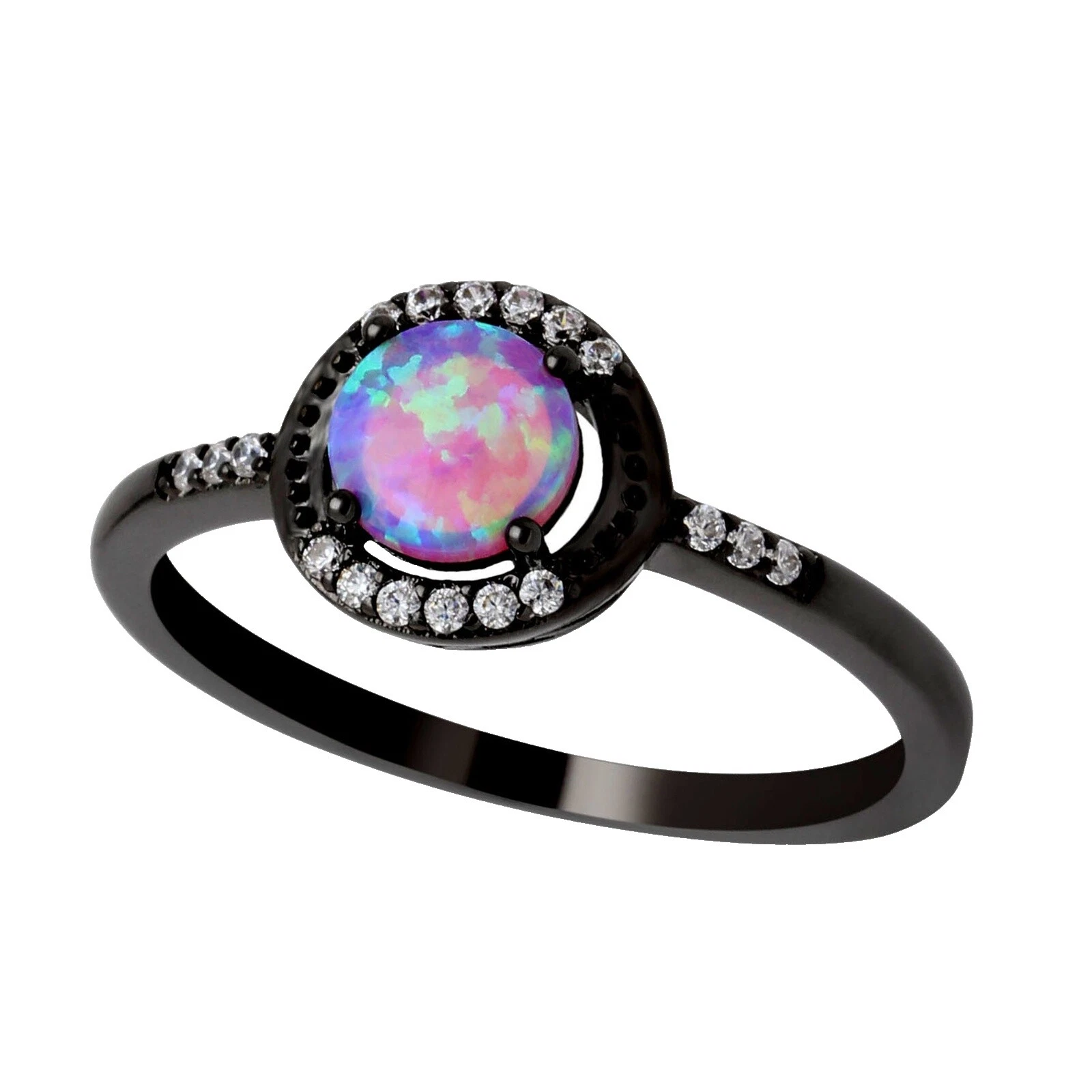 Opal Black Fashion Rings